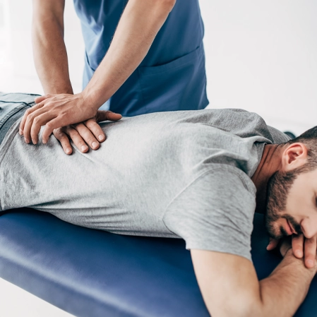 Chiropractic Amherst NH Man Receiving Adjustment