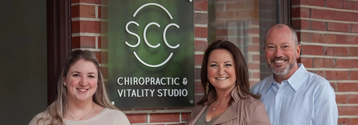 Chiropractor Amherst NH Victoria Greeley Jenny Bruck And Don Conant In Front Of Office Sign